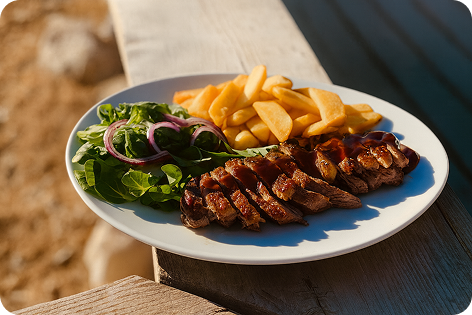 Plat de canard et frites